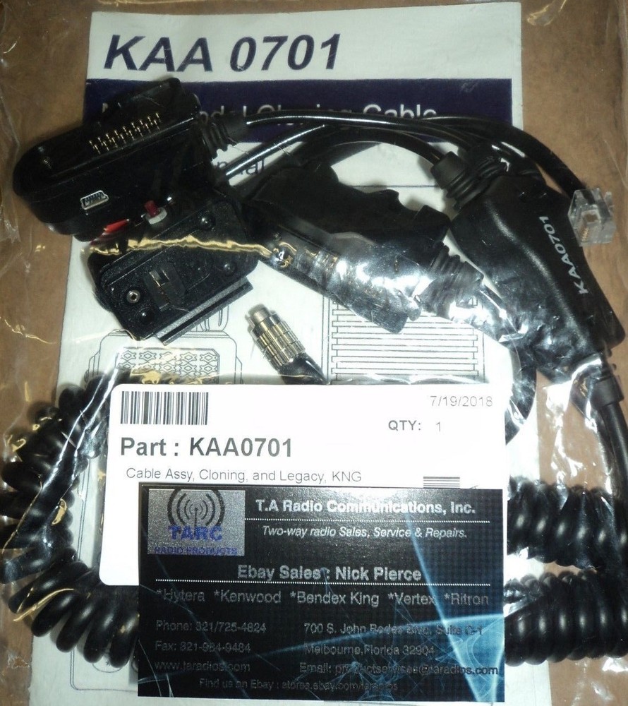New Bendix King KAA0701 Programming Cable LEGACY KNG handheld & Mobile Radios