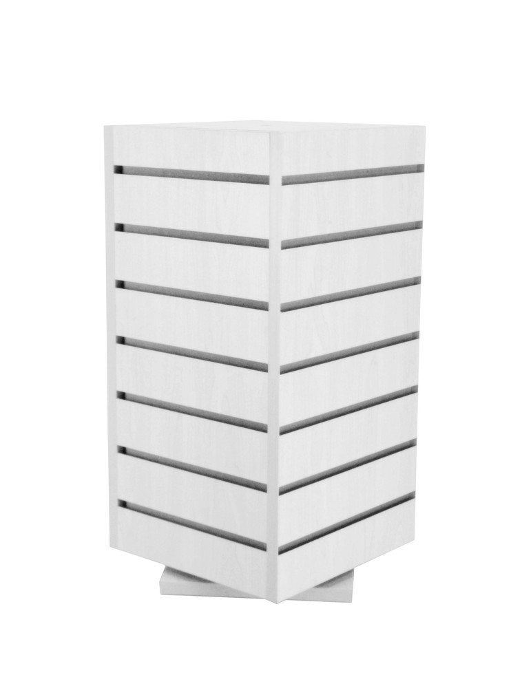 4-Sided Slatwall Counter Spinner White Display Rack Giftware Merchandiser Stand