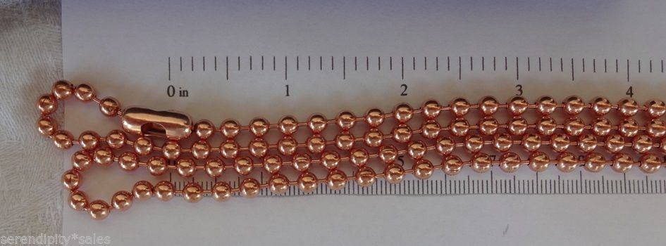 COPPER BALL CHAIN Necklaces 4.5mm ~3/16" round bead #10 Choose length + Quantity