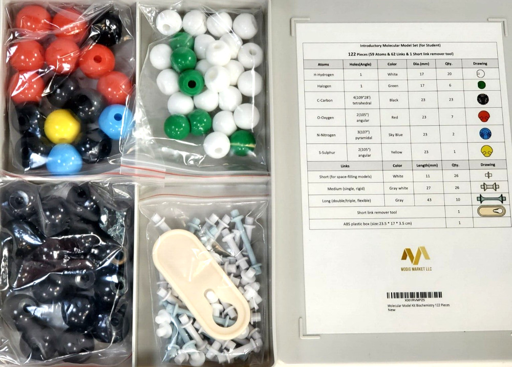 Molecular model Set Beginner's 122-Piece Molecule Plastic Model Kit