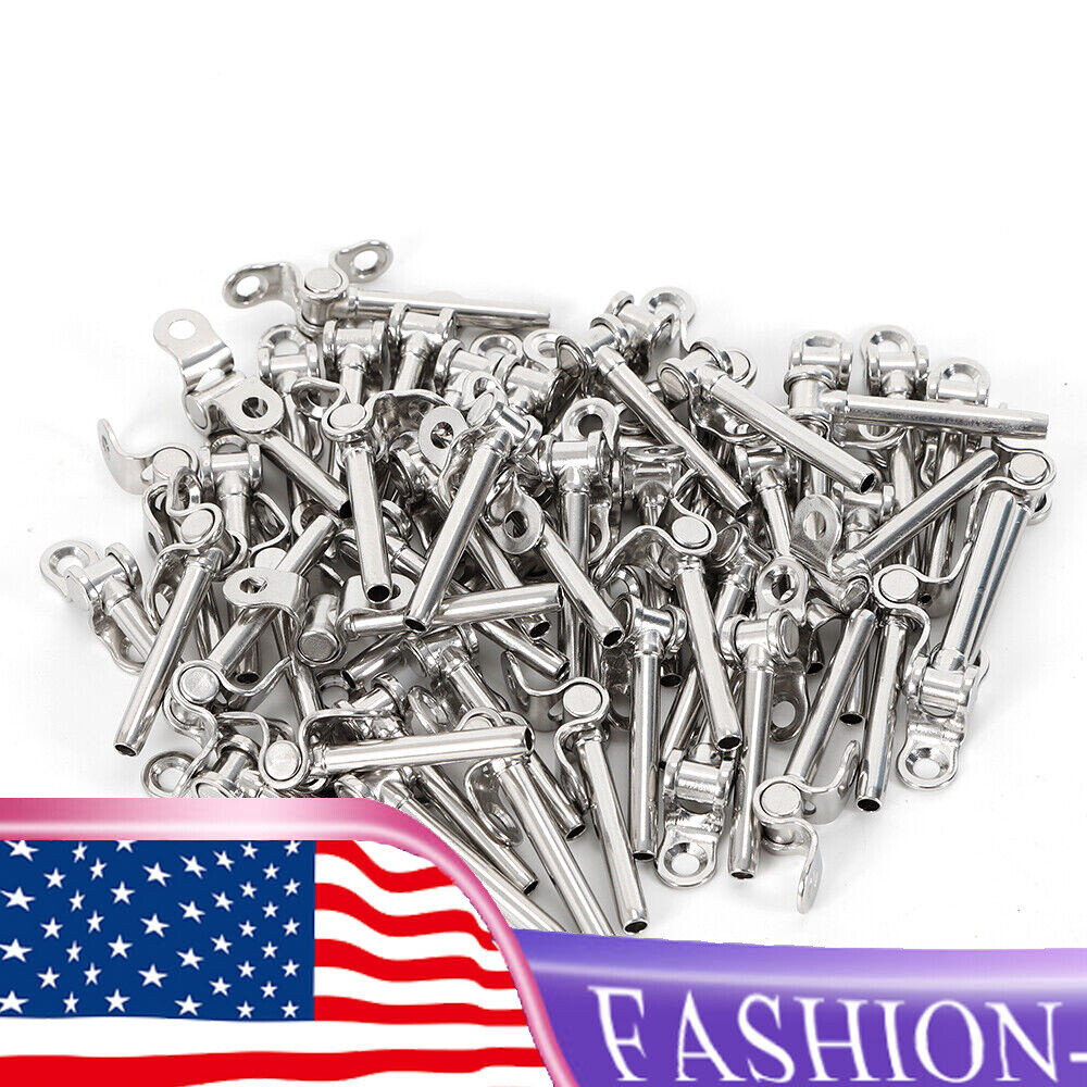 50* 3/16" T316 Stainless Steel Cable Railing Hardware Turnbuckle Tensioner Set