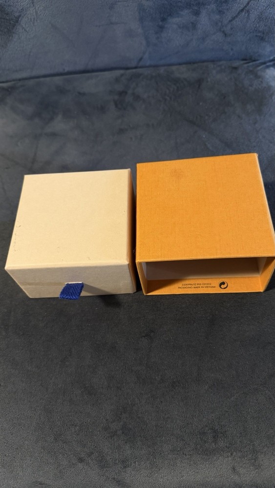 Authentic Louis Vuitton Empty Small Gift Box - Orange/Blue Logo - 3.5" Width