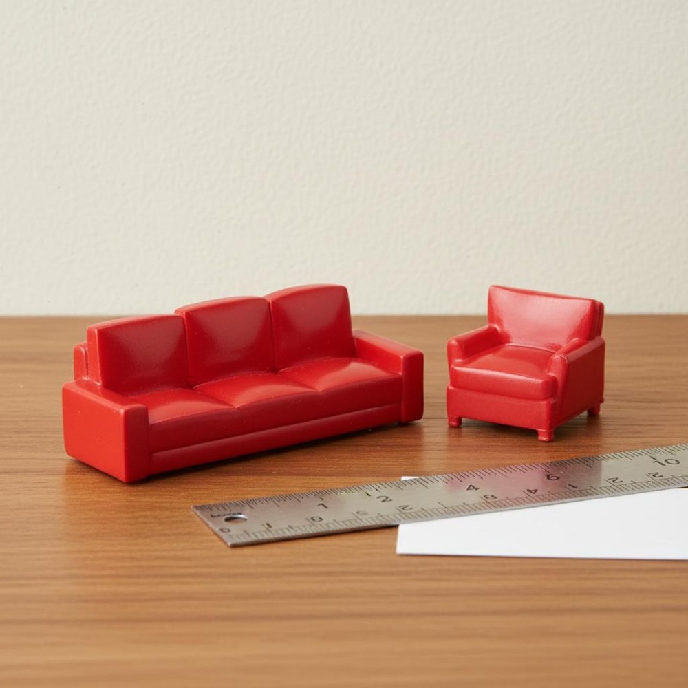 1:64 Scale Sofa Set DIY Accessory Tiny Couch Model Elegant Workmanship