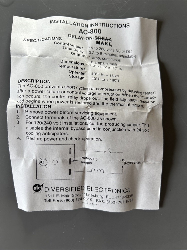 Solid State Time Delay AC-800