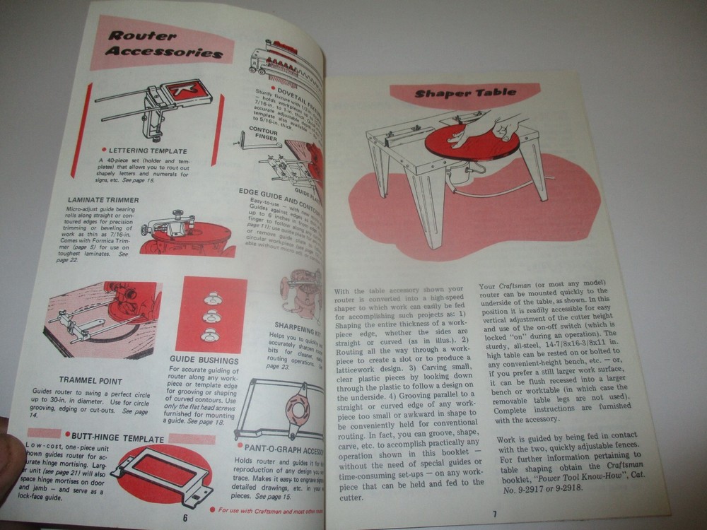 Sears - Craftsman power router manual/instructions (copyright 1975)