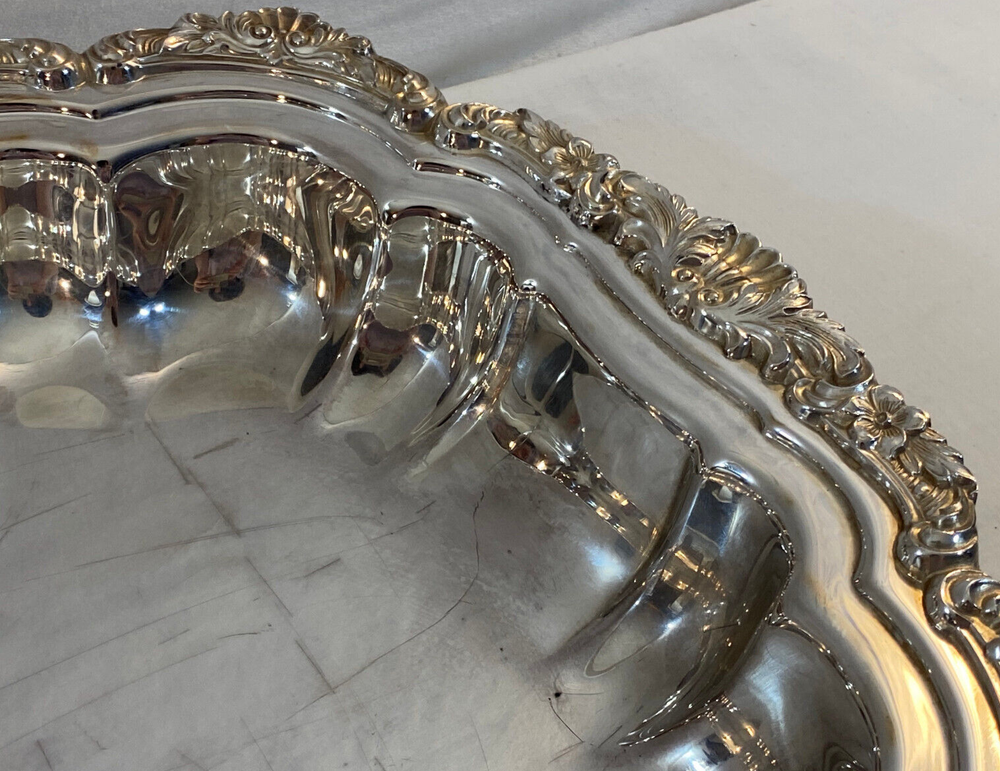 Lancaster Rose Poole Silver Footed 2 Piece Buffet Dish + Lid #402