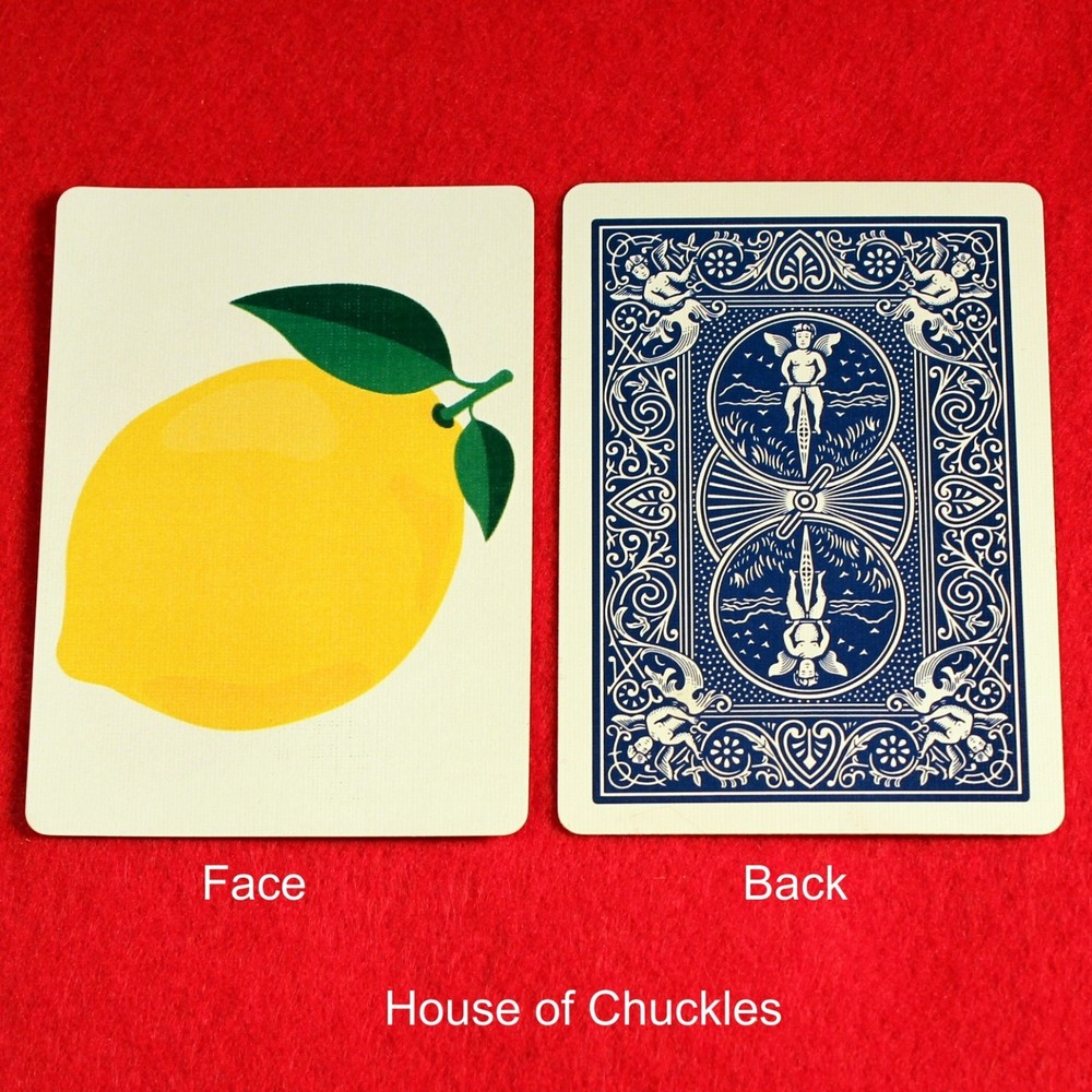 Lemon - Image, Bicycle Printed Gaff Card, Blue