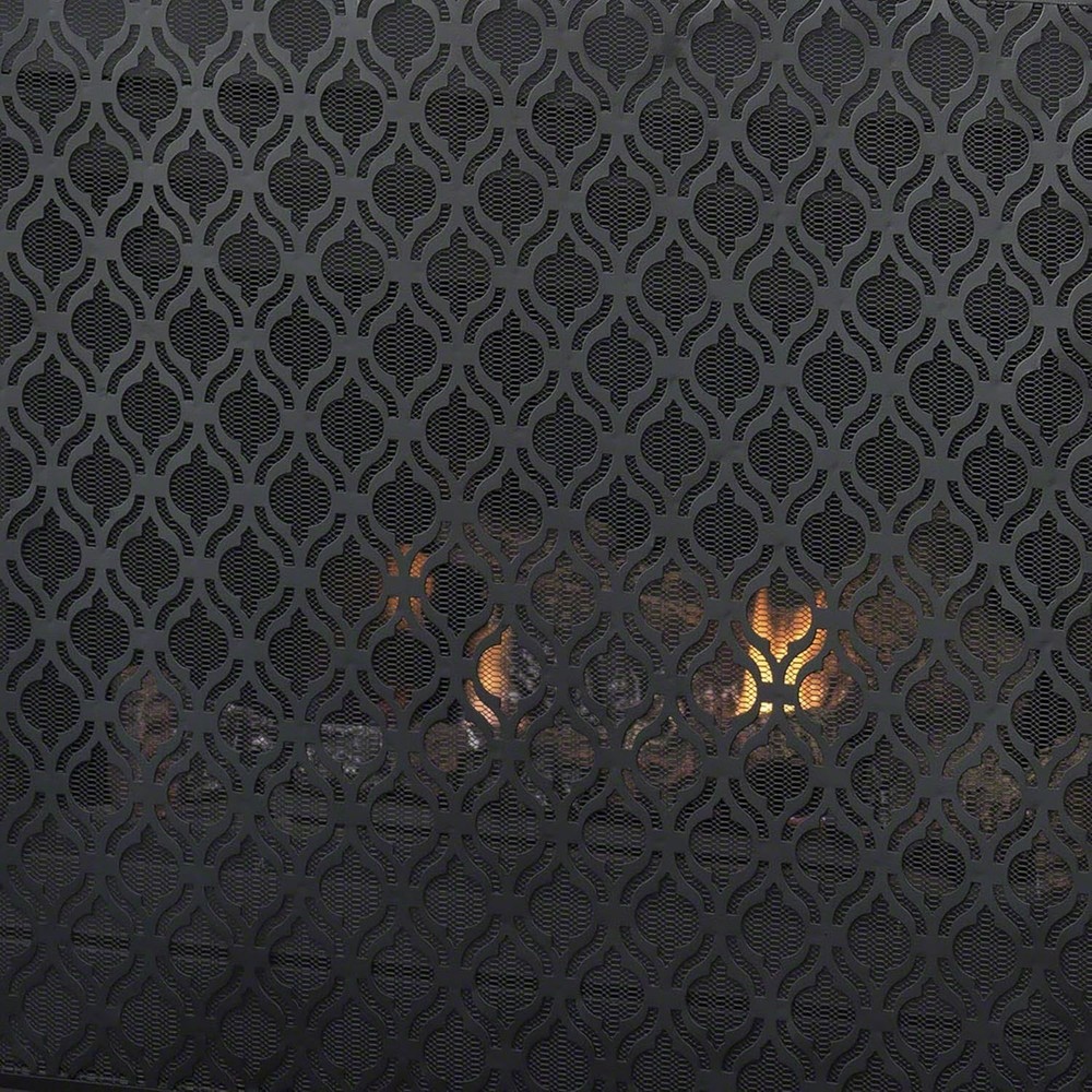 Black Iron Fireplace Screen Single Panel Design by Elmer for Modern Interiors