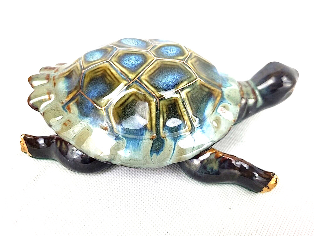 Ceramic Turtle Figurine 8"