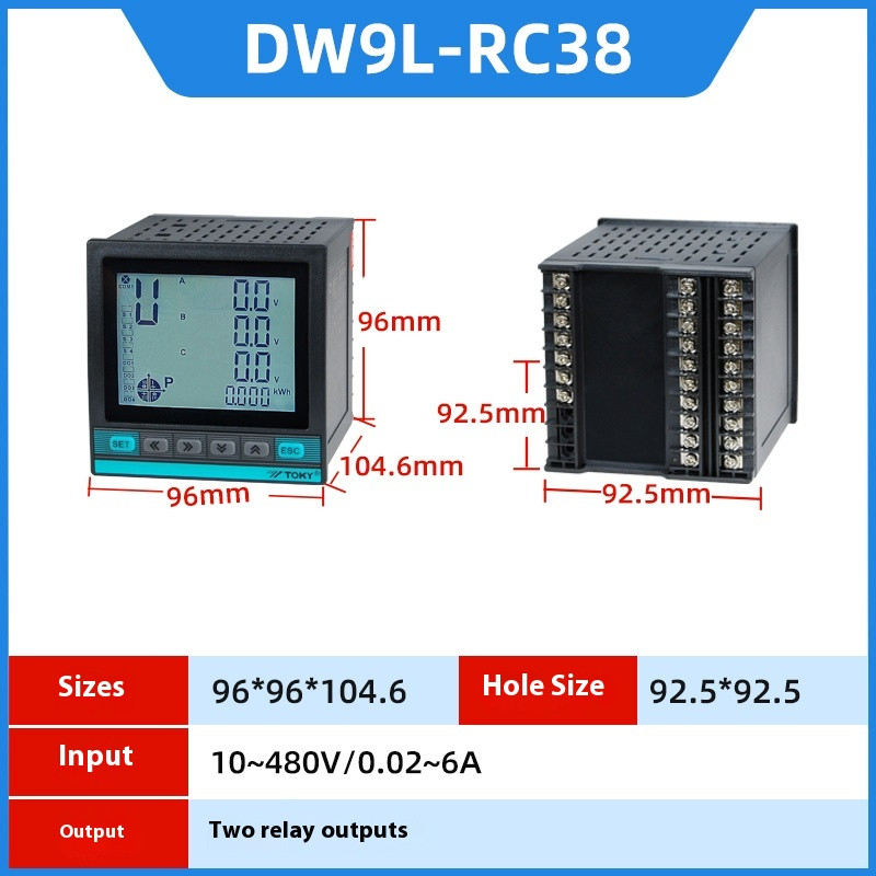 Liquid Crystal Digital Display Three-phase Intelligent Power Current Meter