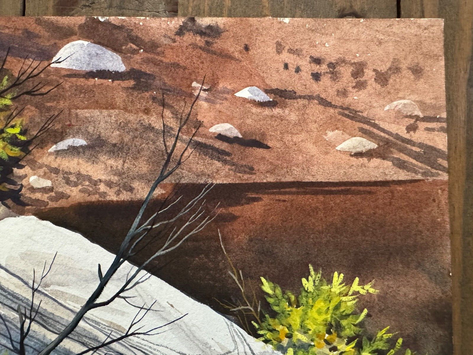 MEL KISHNER SABINO CANYON ORIGINAL SIGNED WATER COLOR PAINTING ON PAPER 22"X15"