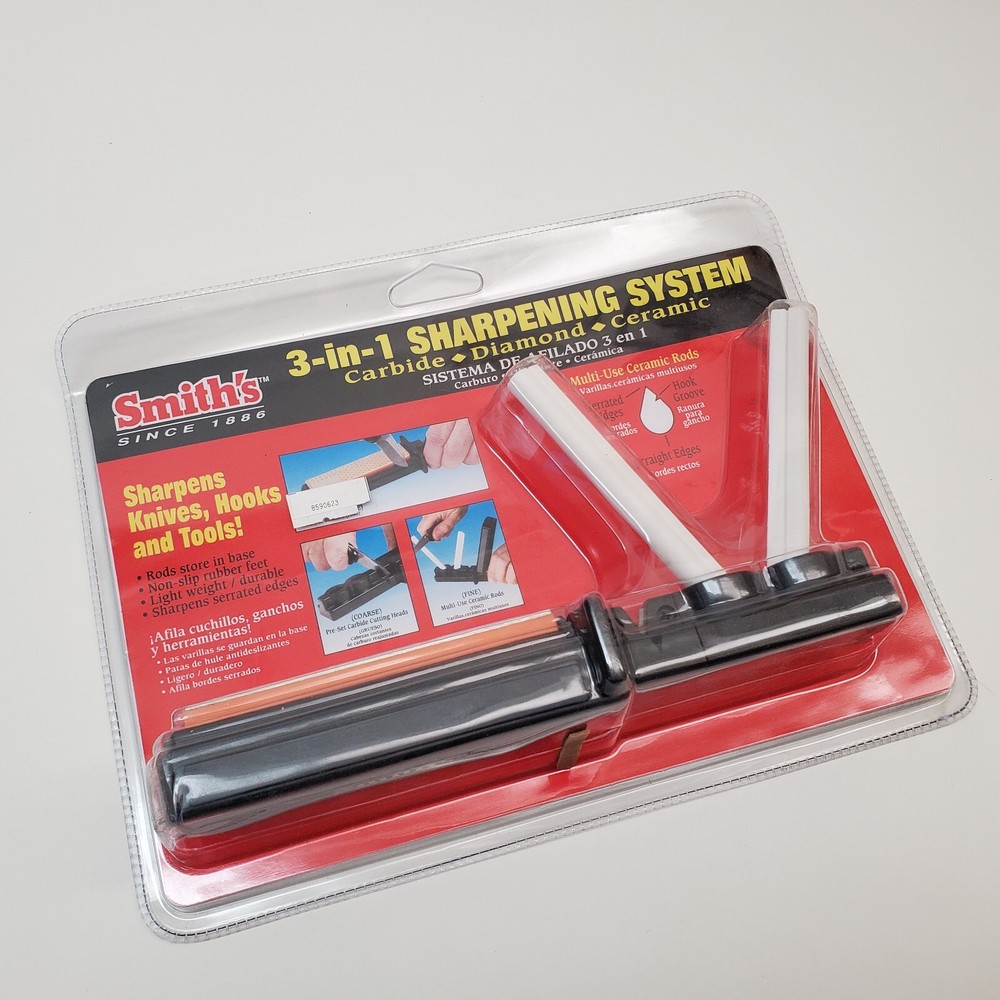NEW Smith's 3-in-1 Sharpening System Carbide Diamond Ceramic