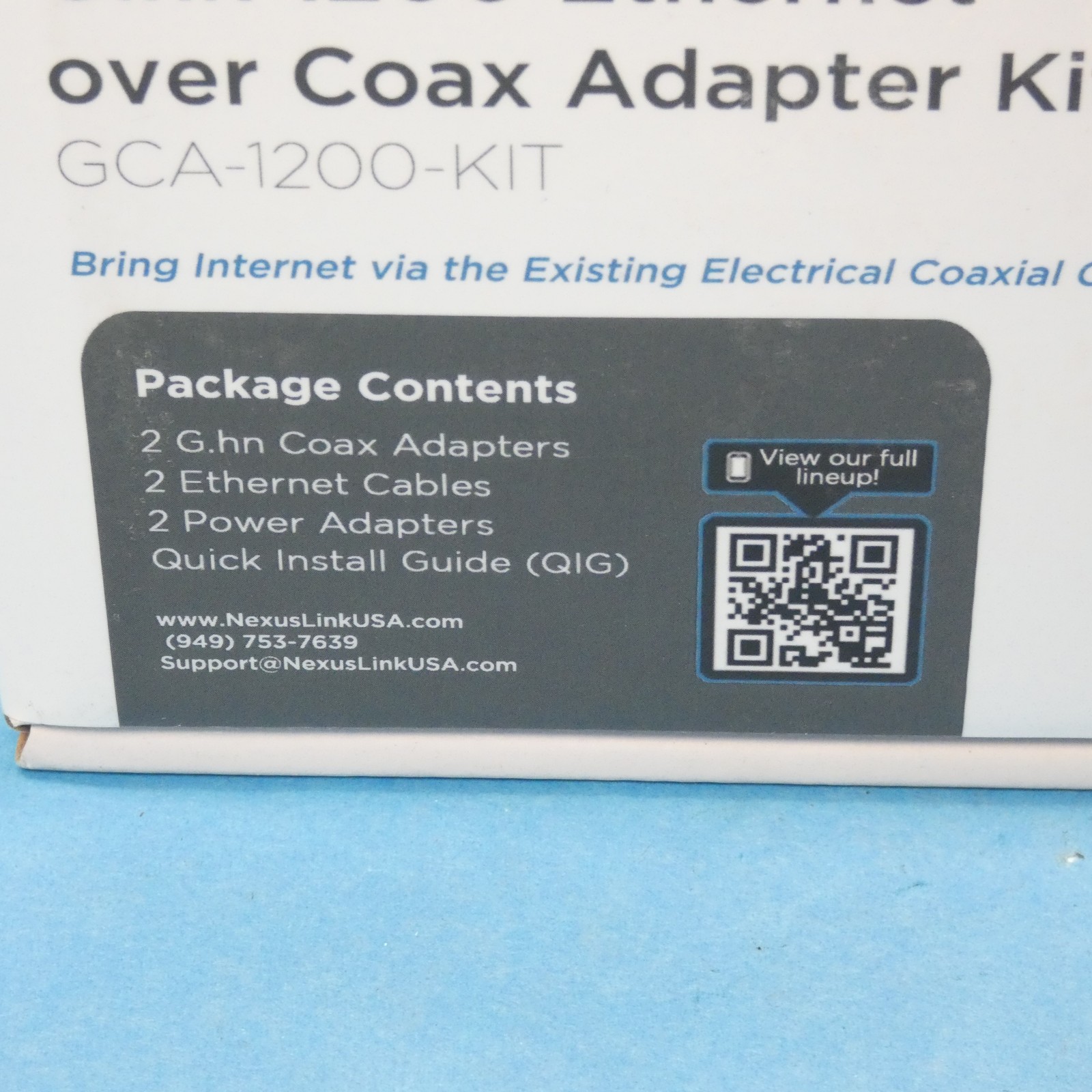NexusLink GCA-1200-KIT G.hn Ethernet over Coax Adapter 1200Mbps