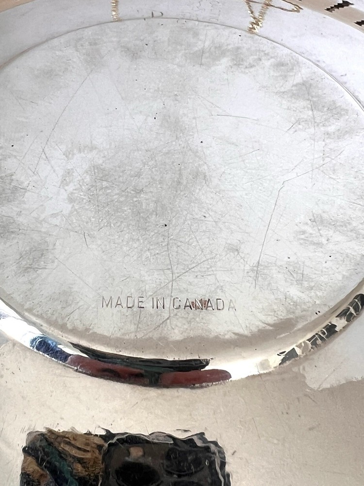 Vintage Sheffield Reproduction Silverplate Dish 7” Shiny Ornate Canada #1581