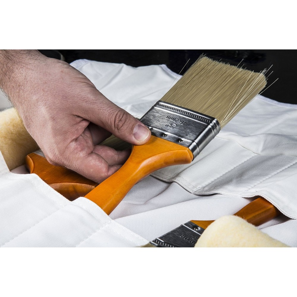 Tool Paint Brush Roll 16 Compartment Small White Dickies 57046
