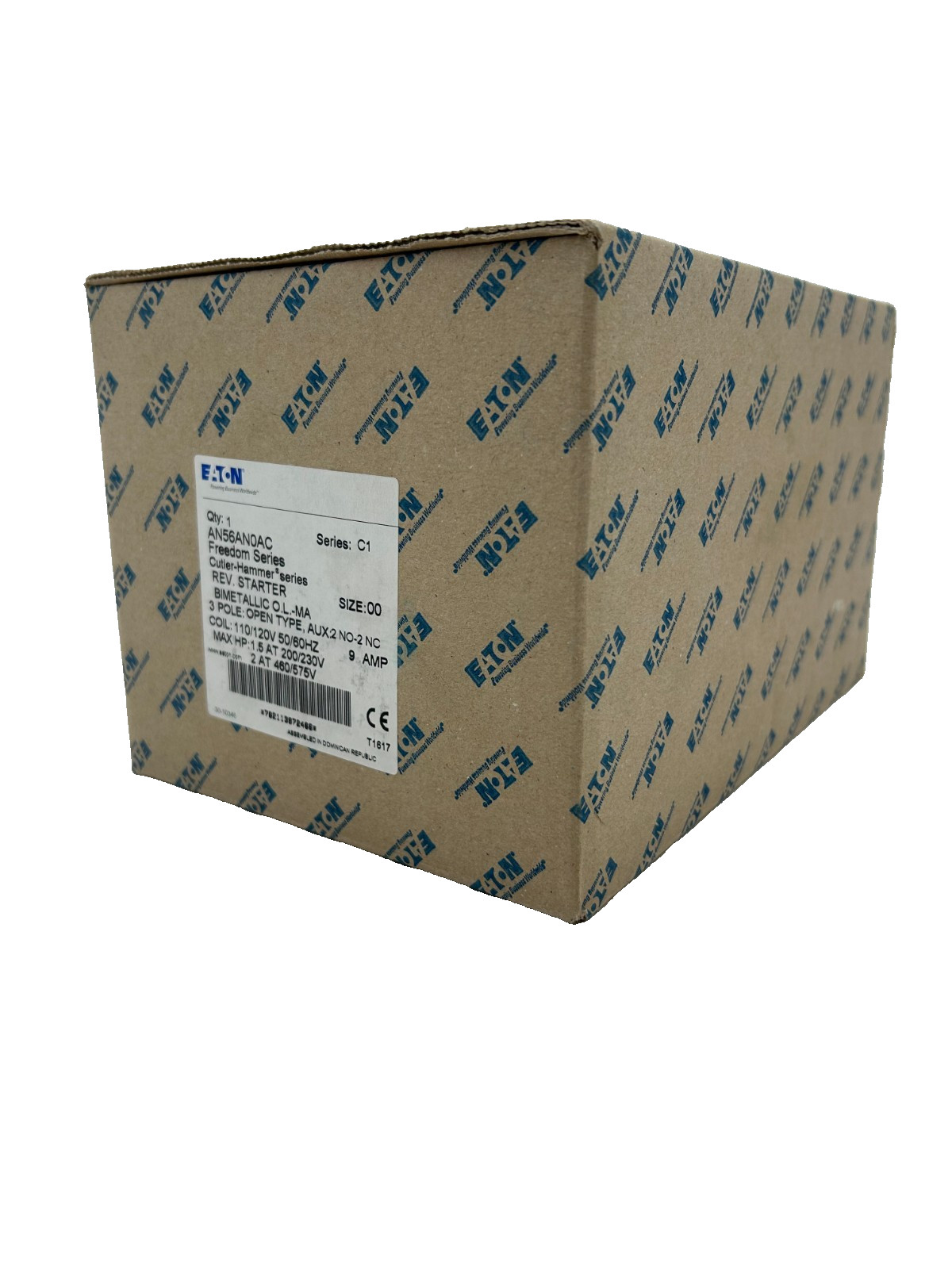 Eaton AN56AN0AC Freedom Series Reversing Motor Starter Size 00 9A 3-Pole 110/120