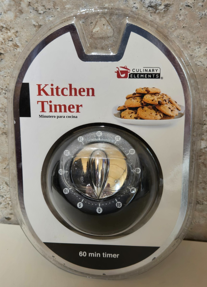 Brand New CULINARY ELEMENTS Black 60 Minute Kitchen Timer Gagets Countdown