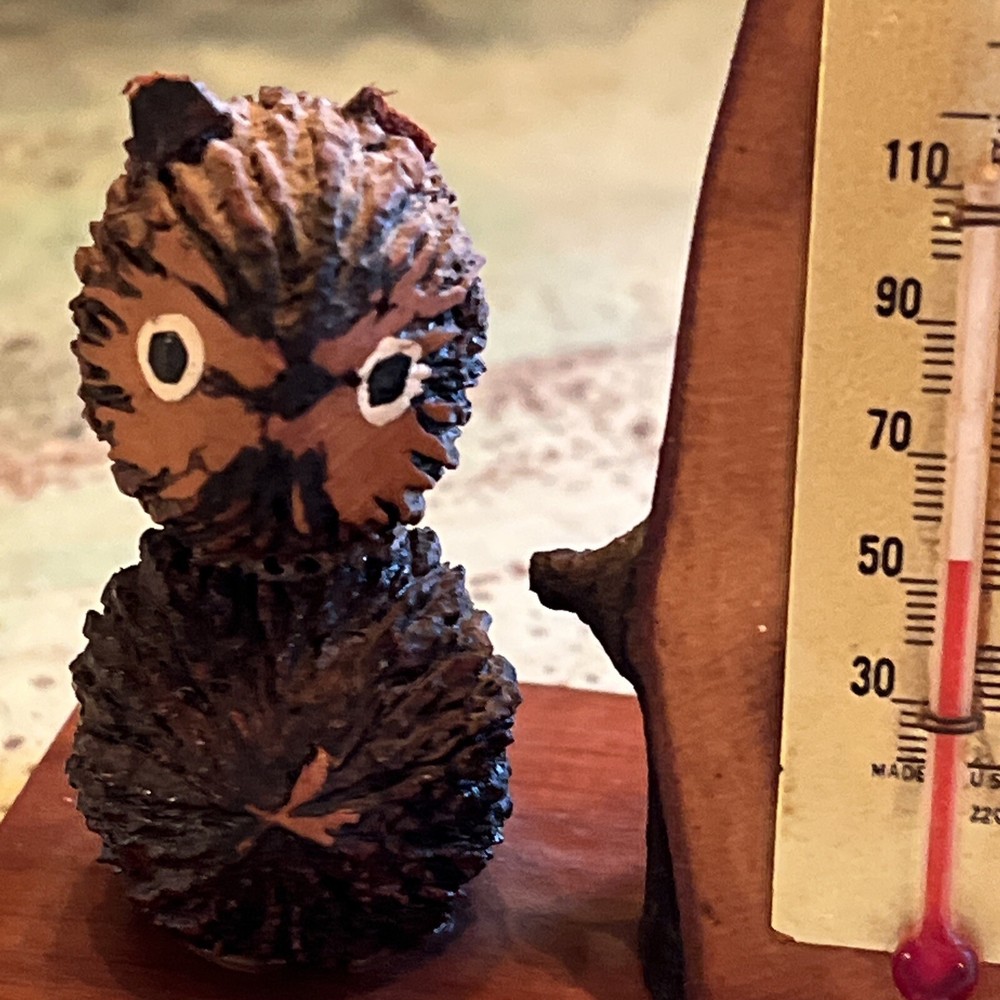 VINTAGE OWL THERMOMETER WORKING