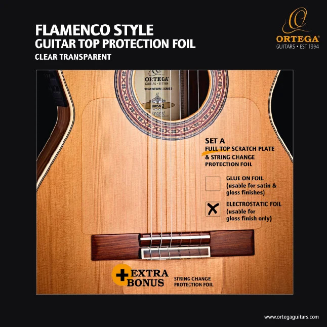 Flamenco Full Top Scratch Plate Pickguard w/ String Change Foil - Electrostat...