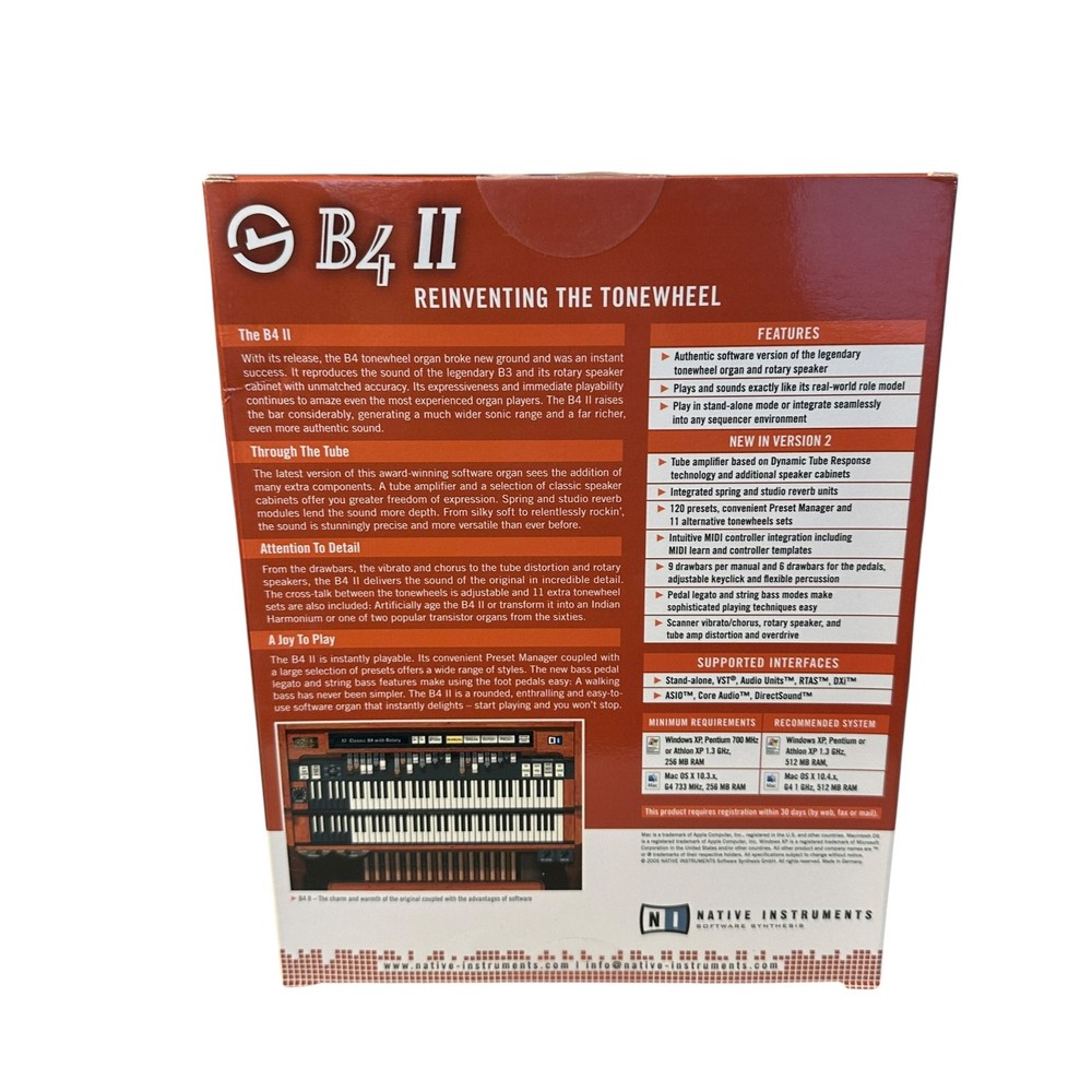 Native Instruments Software B4 II Reinventing the Tonewheel New Mac/PC