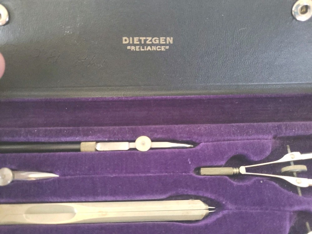 Vintage Drafting Tool Sets Posts Dietzgen Charvoz Drp Schioetz-Tomometer Tools