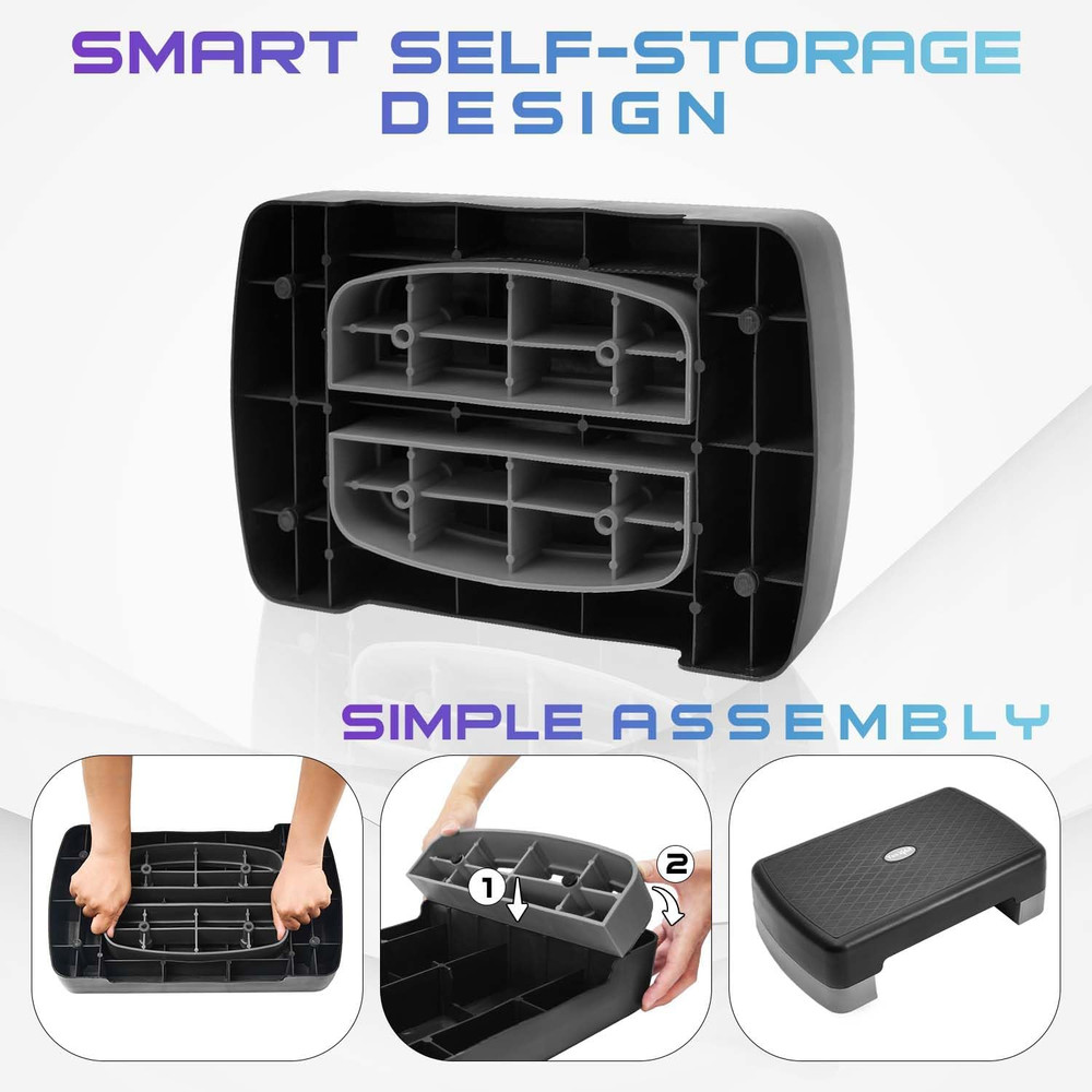 Aerobic Exercise Step Platform, Exercise Stepper with Risers for Cardio and Stre