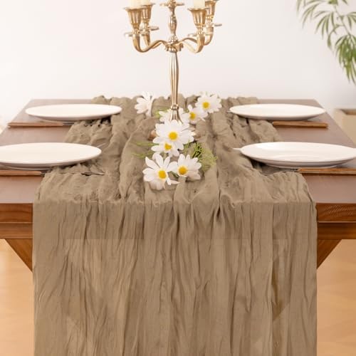 Coffee Table Runner Spring Easter Cheesecloth Table Runner 170 14ft x 1pc Nude