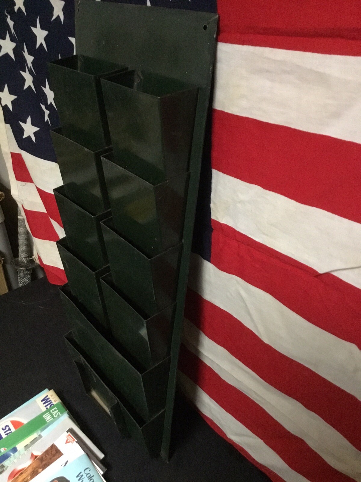 Rare! vintage 1930s 40s Flying A metal Gas Oil Road Map Holder Large Size.