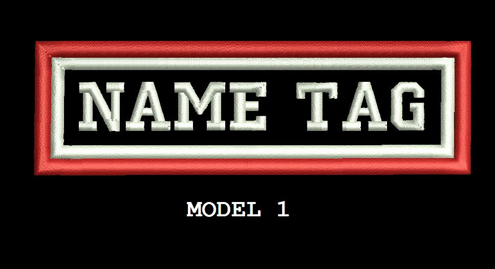 Custom Embroidered 4"x1" Name Patch Motorcycle Biker  Iron on/sew on two frames