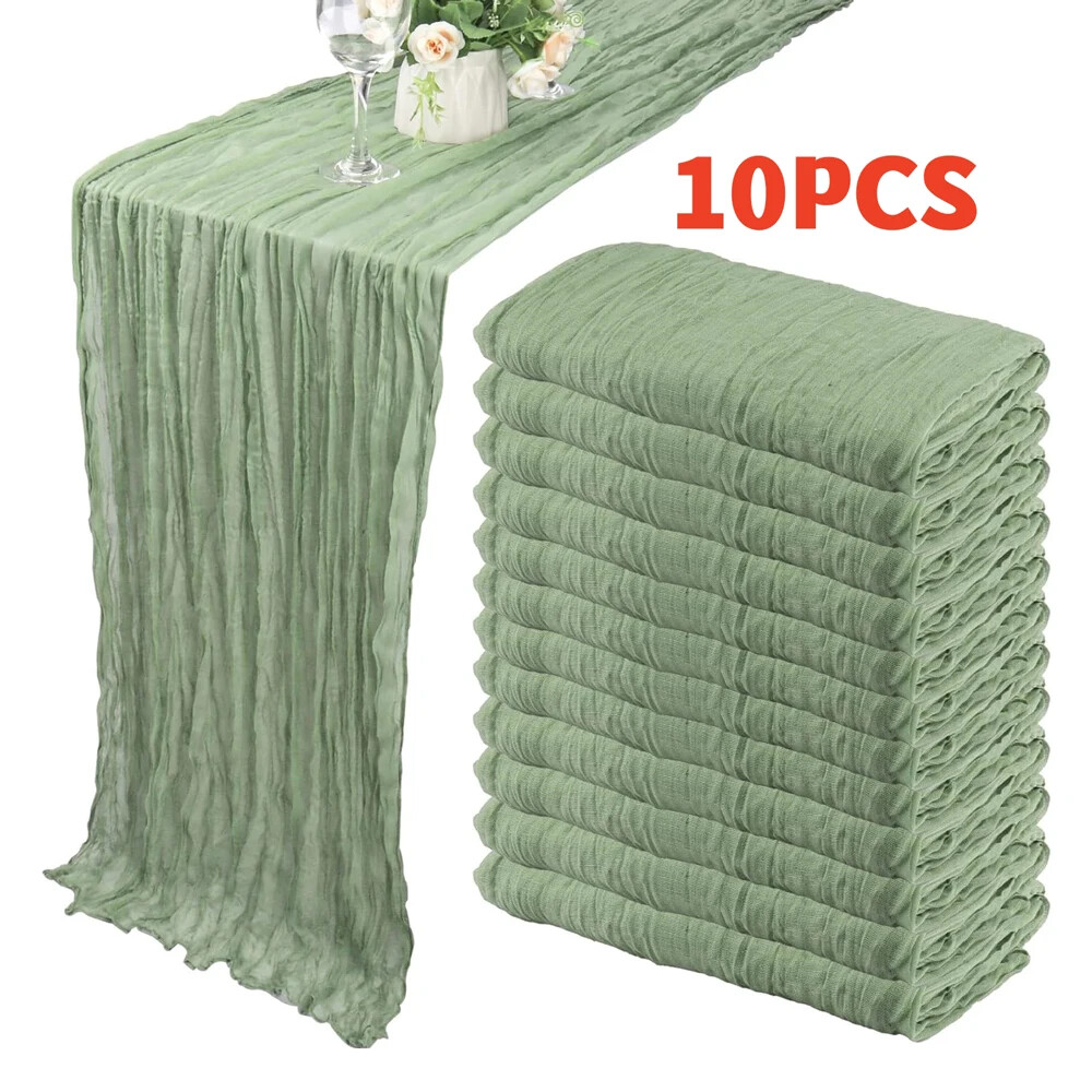 10Pcs Cheesecloth Table Runner Boho Gauze Table Runner 40x270cm Table Runner