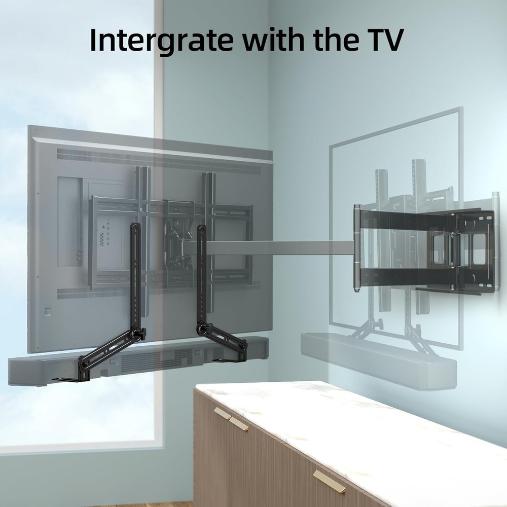 Universal Soundbar Mount Bracket with U-Shaped Padding: Secure & Adjustable