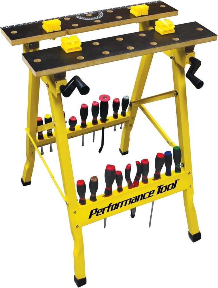 W54025 Portable Multipurpose Workbench & Vise - 200 lbs Capacity - Yellow