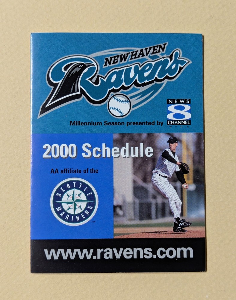 Pocket Schedule - 2000 New Haven Ravens Baseball Eastern League ⚾️⚾️