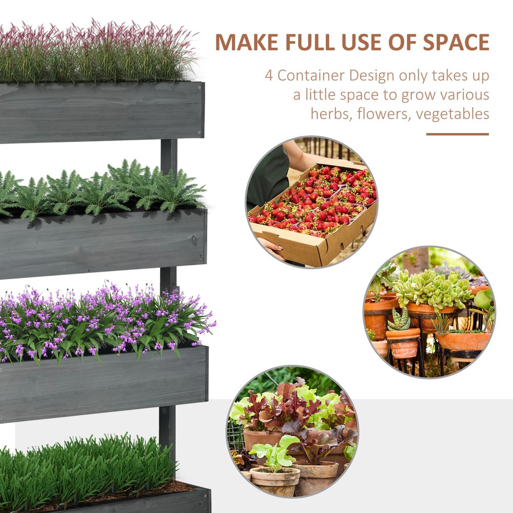 Vertical 4 Tier Raised Garden Bed
