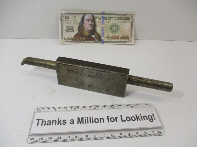 COMET # 1-A Threading Boring Bar 1/2" Shank 8" OAL & Rectangular Block Mount VGC