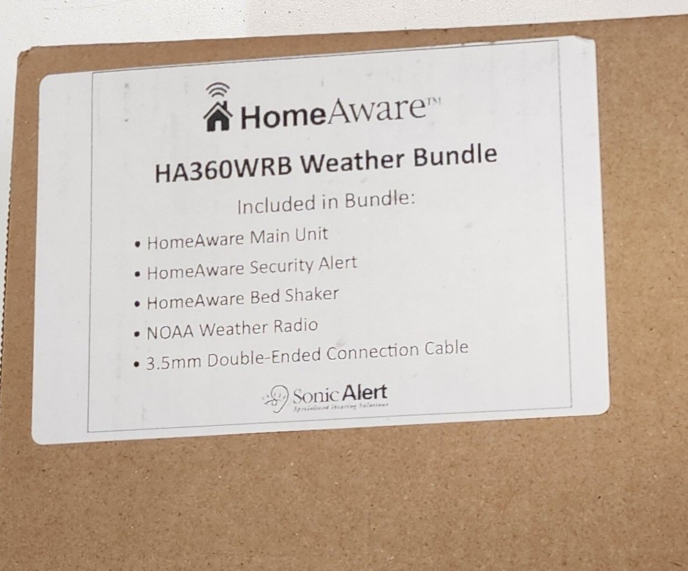 Sonic Alert HA360WRB WEATHER BUNDLE NIB Bed Shaker Radio Security Includes Main