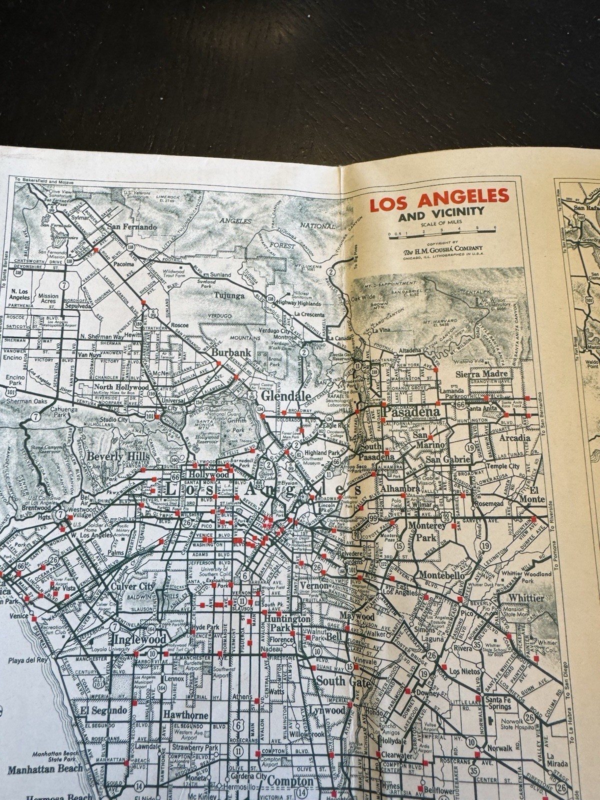 1936 Conoco Oil & Gas service station Travel Bureau California & Nevada map ----