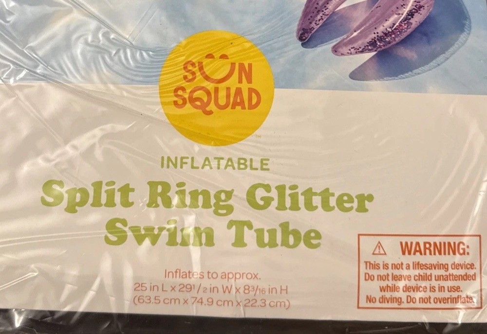 Sun Squad Split Ring Crab Float PVC Pool Toy Purple Ages 3+