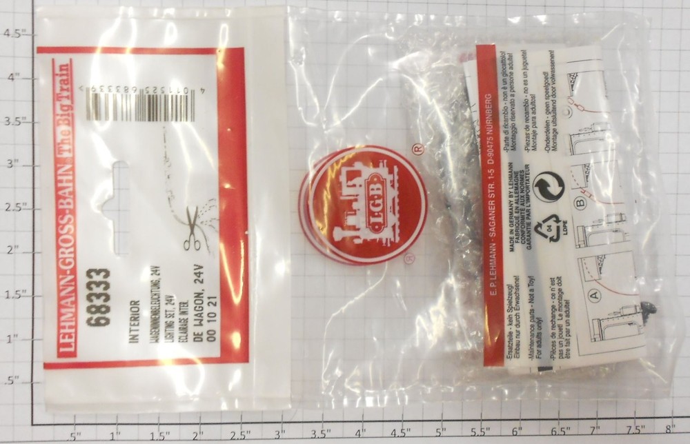 LGB 68333 24 Volt Flat Connector Interior Lighting Set