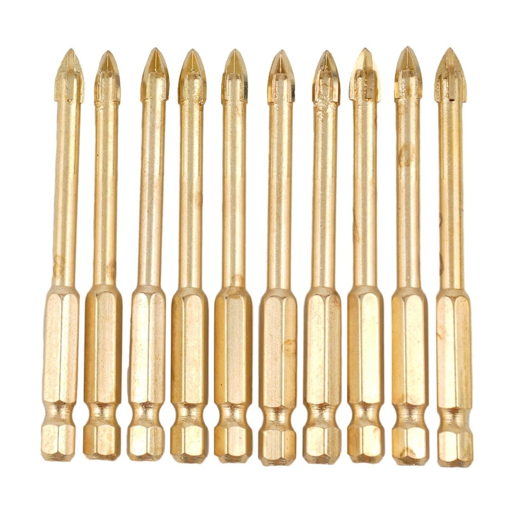 10pcs/set 6mm Drill Bits Hex Shank Kit For Titanium Ceramic Tile Marble Glass