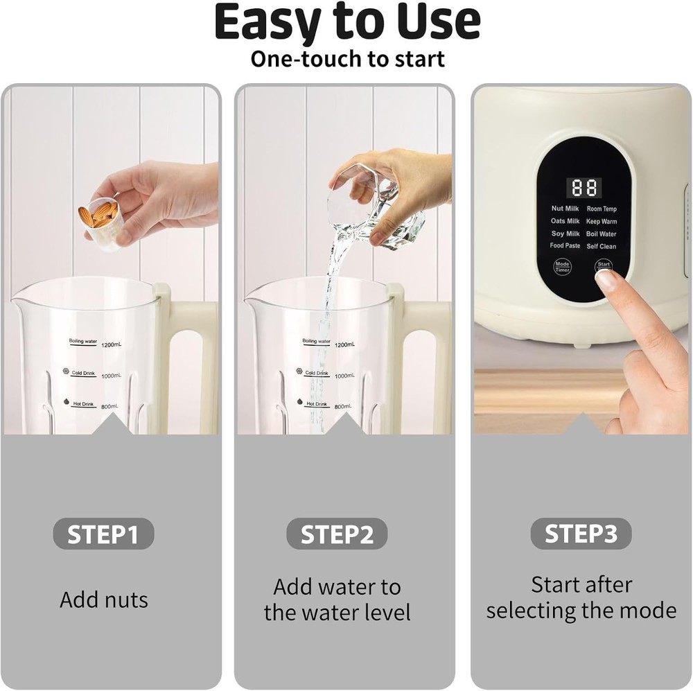 40oz Plant-Based Milk Maker with One-Touch Program and Self-Clean Feature