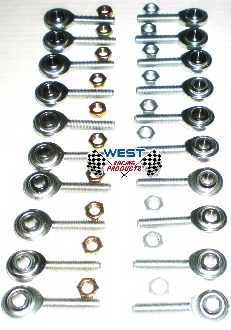 Quarter Midget/Go Kart  5/16"X 5/16-24 ROD ENDS WITH JAM NUTS 20PK