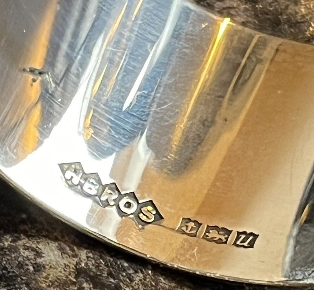 Vintage Mid-Century Modern Sterling Silver Napkin Ring, dated 1969