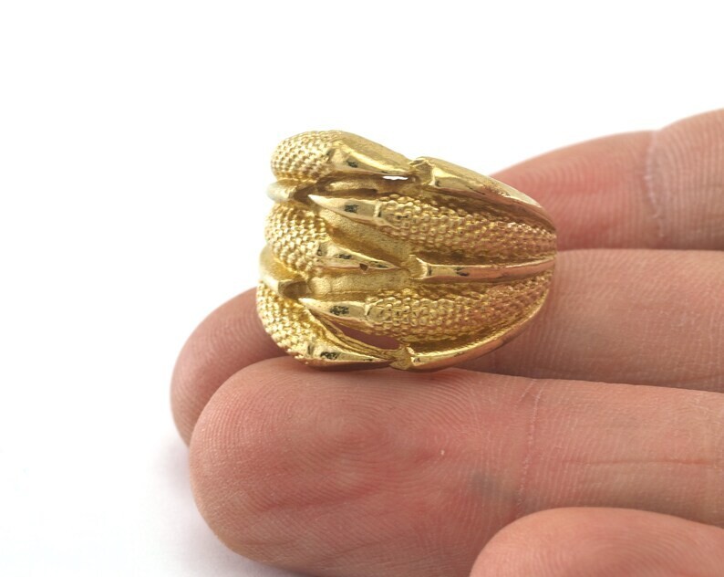 Adjustable Claw Ring Raw brass (18mm 8US inner size) 2806