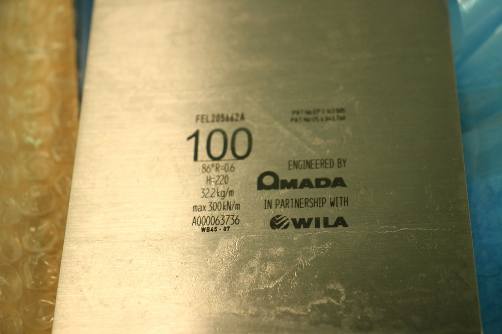 Wila for Amada Press Brake Die 100mm Division Set of 4 FEL 205662 205 Robot 86*