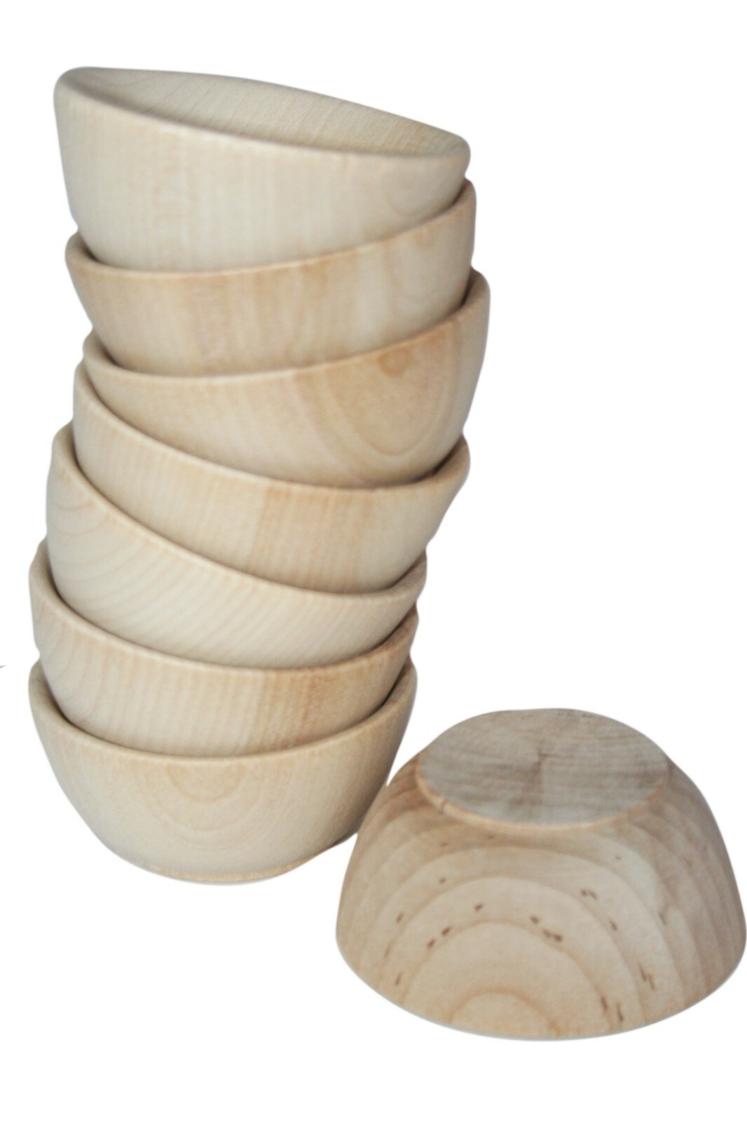 5- 2.5" Natural Wood Bowls Wooden- Kitchen Accessories Toy Kitchen Kids Wooden