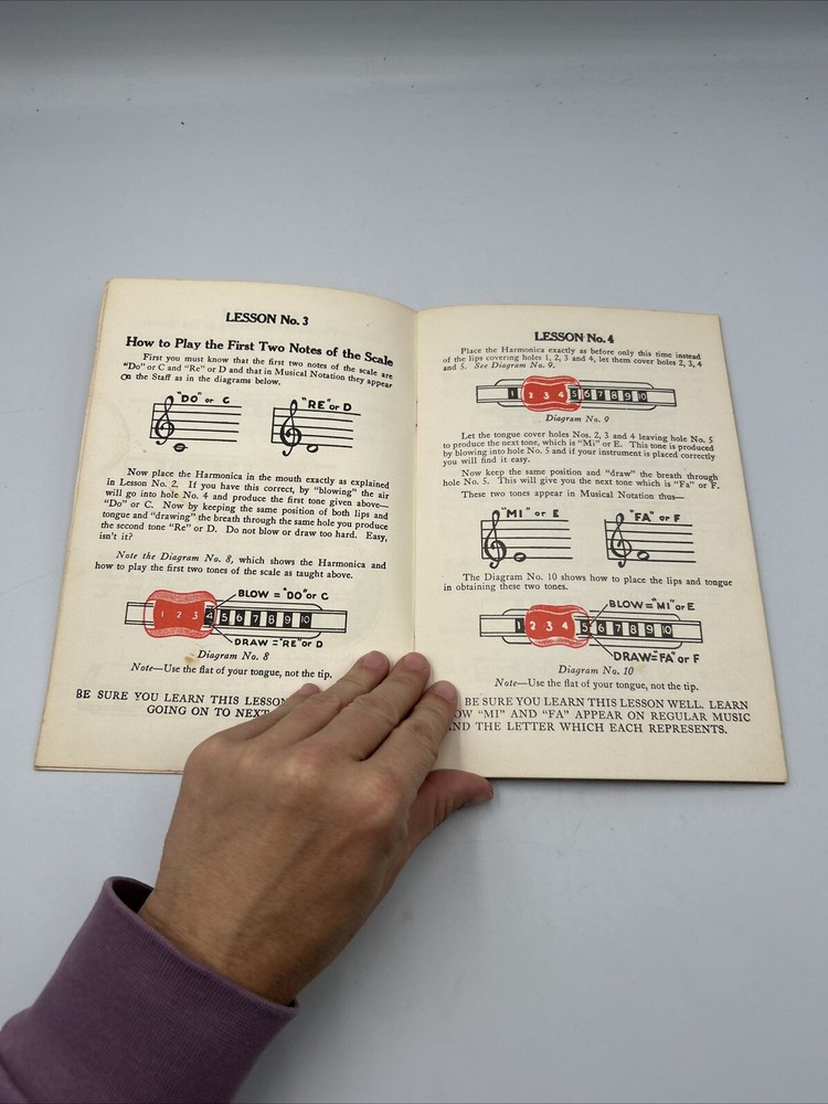 Harmonica Self Instruction 5 Minute Series Method Pamphlet