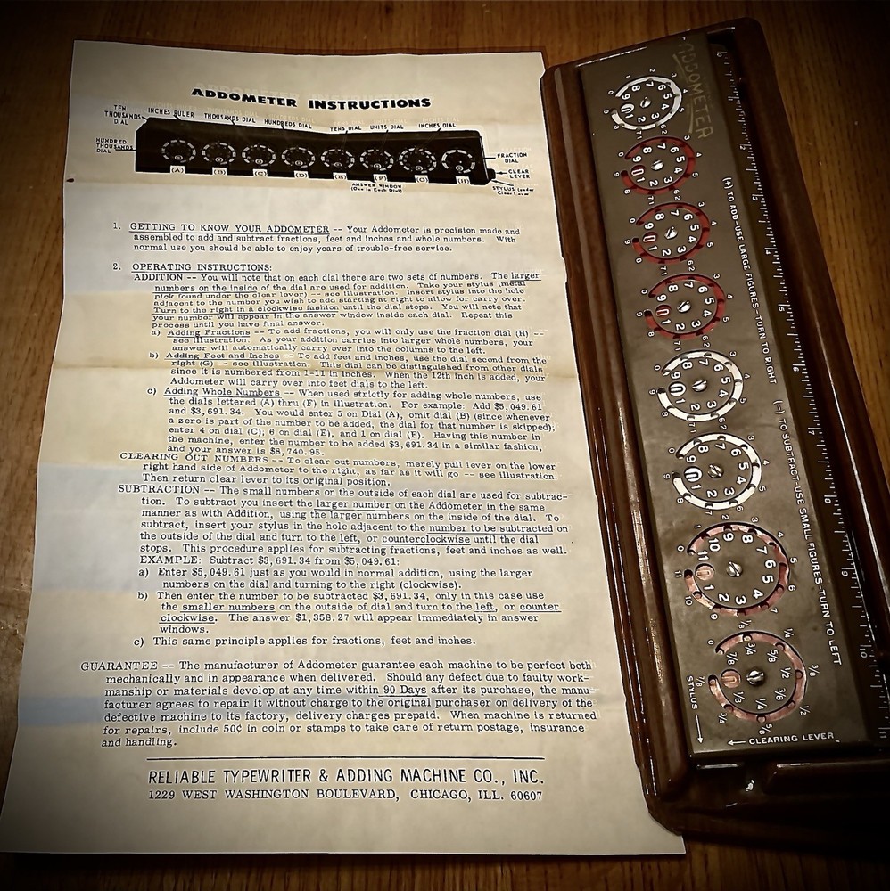 Model C ADDOMETER Portable Adding Machine with Stylus & Platform