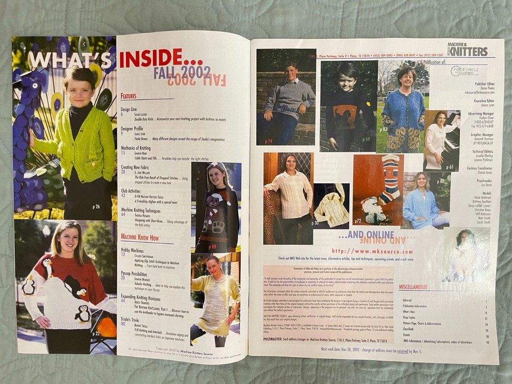 Machine Knitter Source - Complete Set, 2002- 4 magazines!