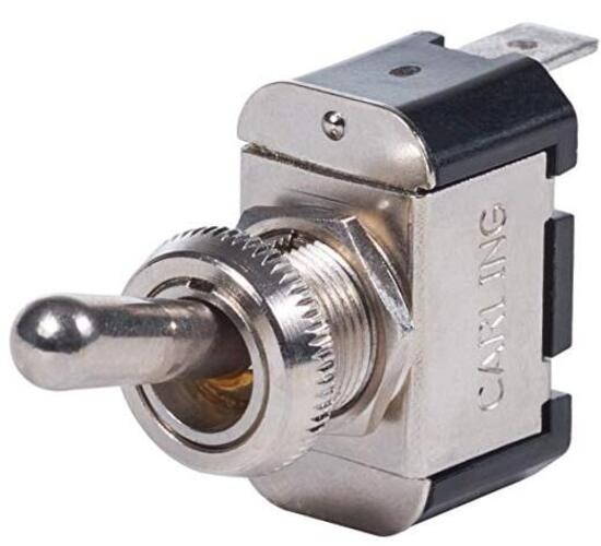 WeatherDeck Toggle Switch SPST, OFF - 0.25in (6.35 mm) SPST, OFF-(ON)